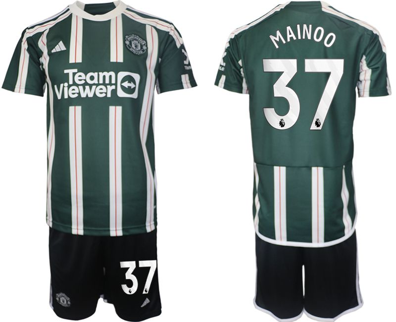 Men 2023-2024 Club Manchester United away green #37 Soccer Jersey->manchester united jersey->Soccer Club Jersey